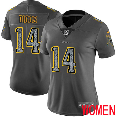 Minnesota Vikings #14 Limited Stefon Diggs Gray Static Nike NFL Women Jersey Vapor Untouchable->women nfl jersey->Women Jersey